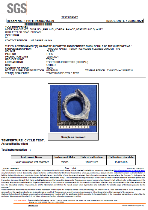 TECOX Industries - Premium Polyamide Conduit Pipes